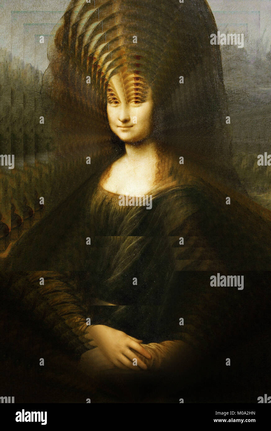 Künstlerische Änderung der berühmte Porträt der Mona Lisa von Leonardo da Vinci Stockfoto