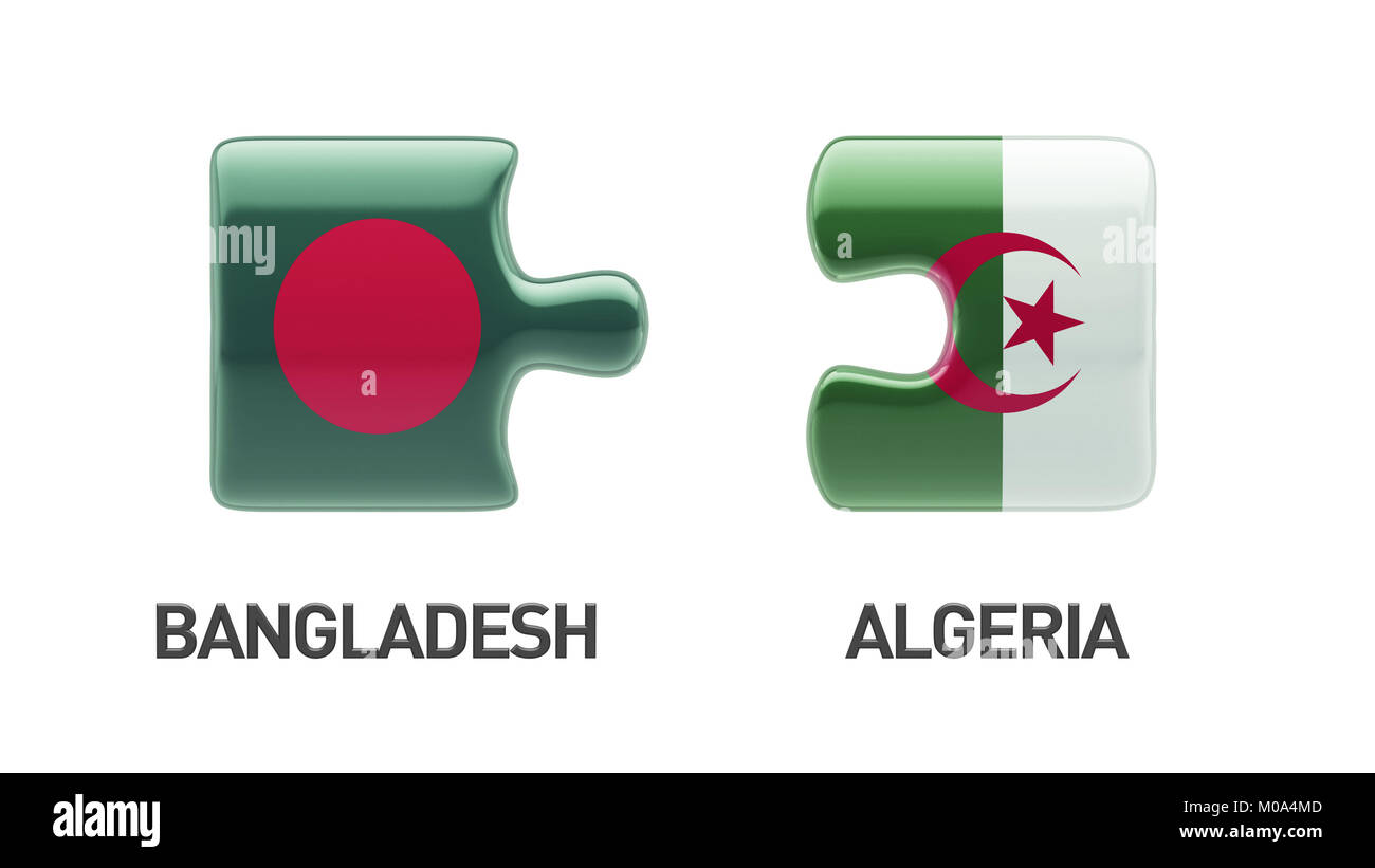 Bangladesch Algerien hohe Auflösung Puzzle Konzept Stockfoto