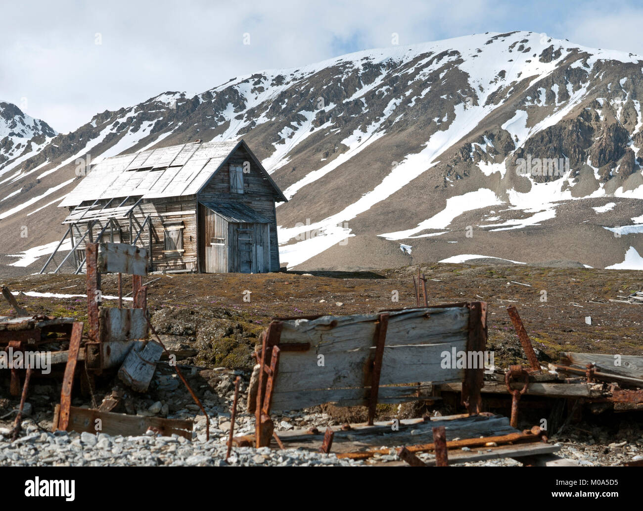 Allgemeine Ansicht der Recherchefjord, Belsund, Svalbard, Norwegen. Stockfoto