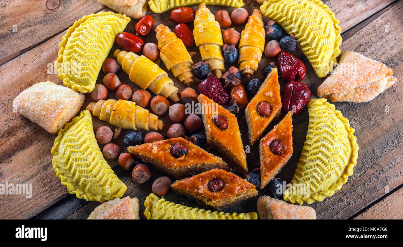 Orientalischen Süßigkeiten für Novruz Urlaub Stockfoto