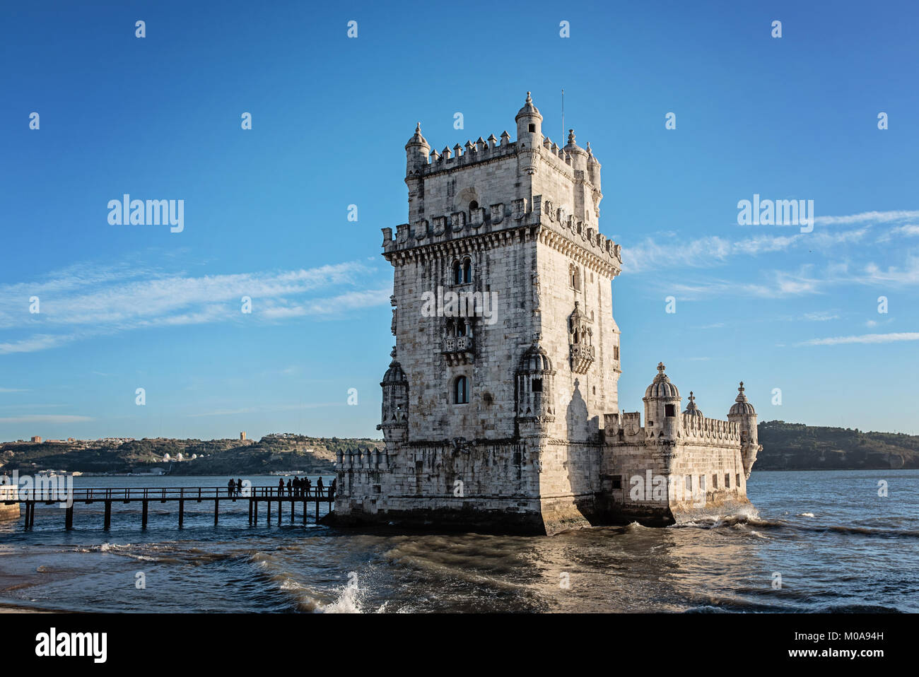 Turm von Belem am Nachmittag, Licht. Lissabon, Portugal. Stockfoto