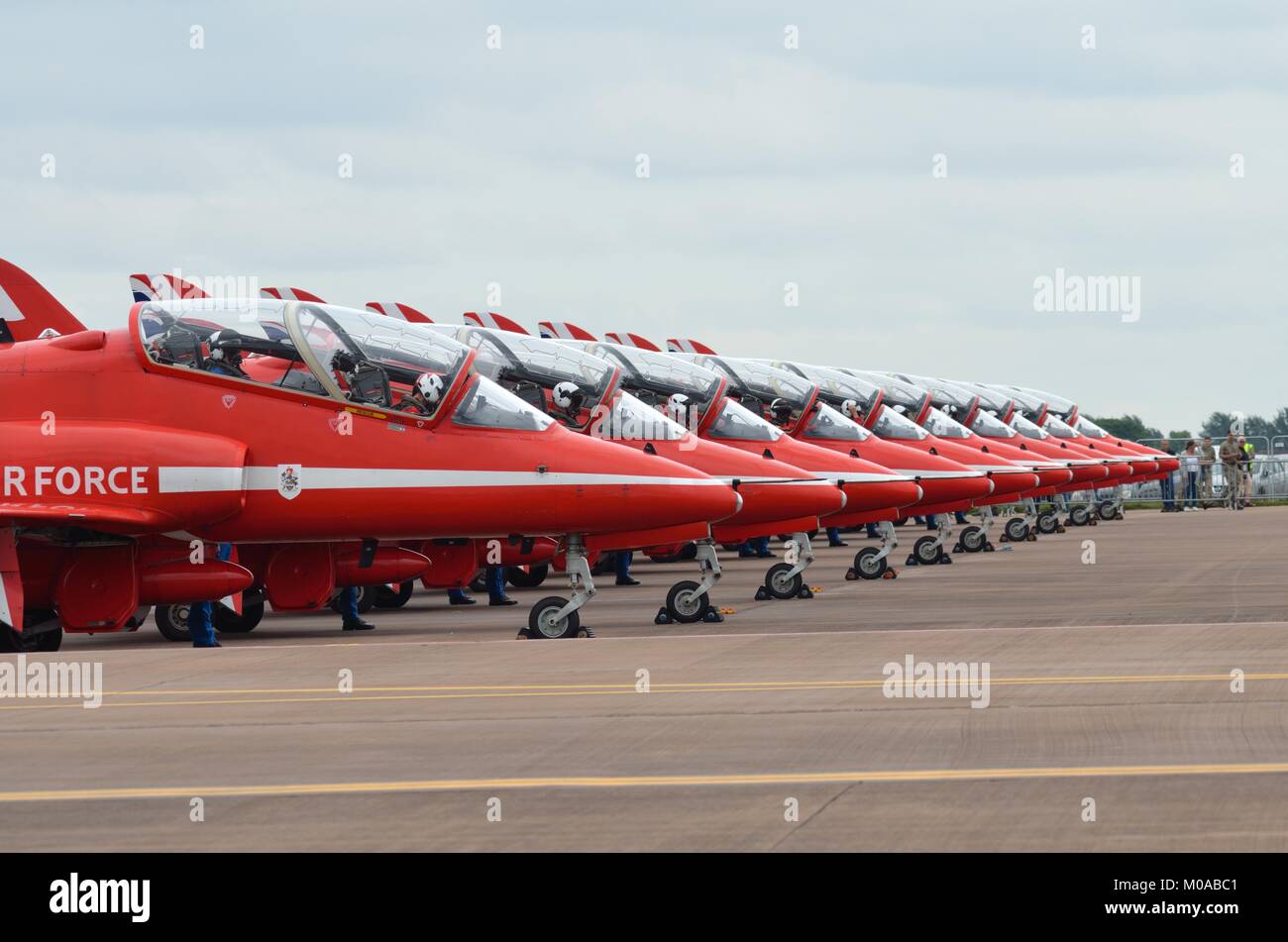 RAF Red Arrows flight-line RIAT 2016 Stockfoto