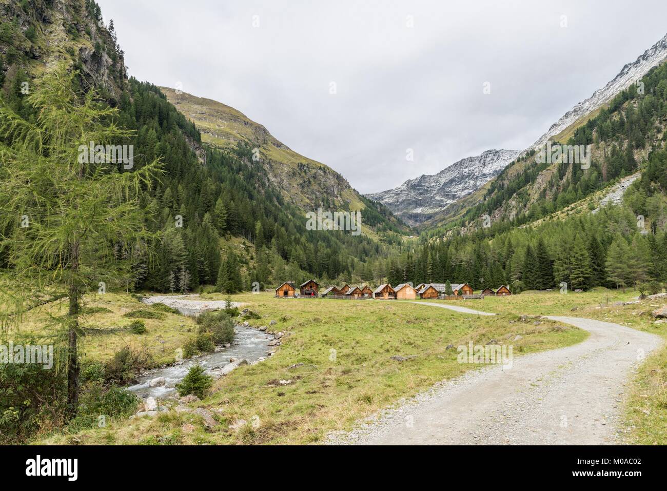 Hüttendorf Der Goeriachtal im Lungau, Österreich Stockfoto