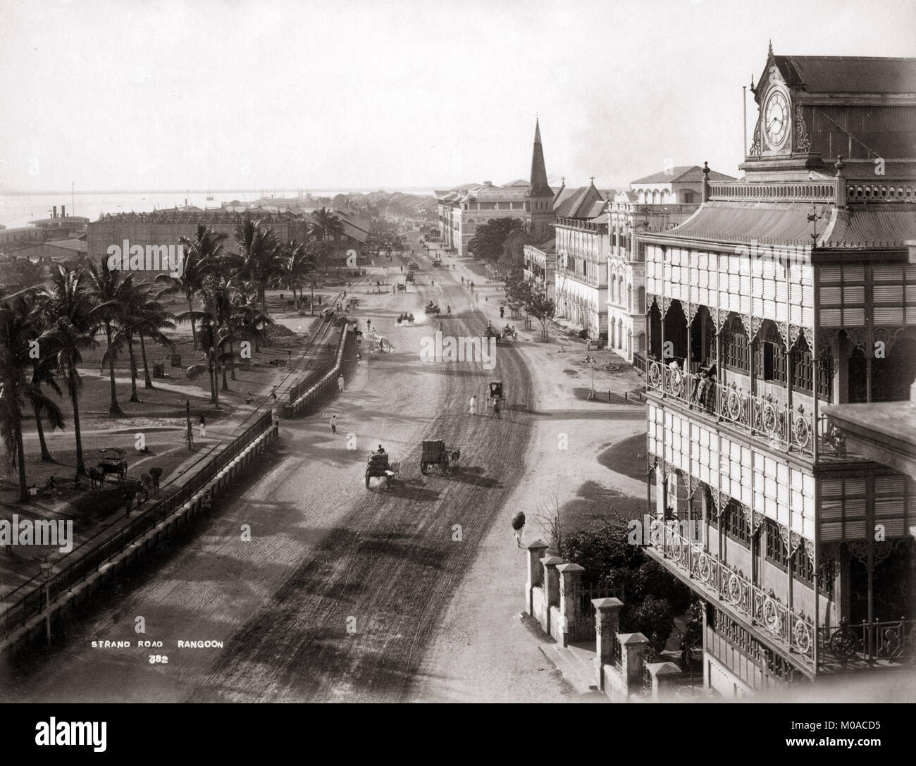 Strand Road, Yangon, Rangun, Burma, Myanmar, um 1890 Stockfoto