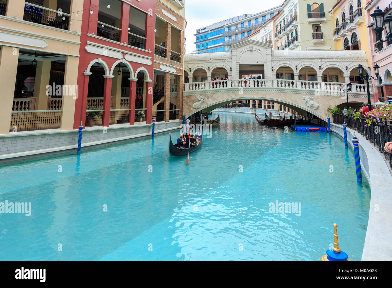 Manila, Philippinen. 17. Januar 2018. Venedig Piazza Grand Canal Mall, Bonifacio Global City, Taguig. Stockfoto