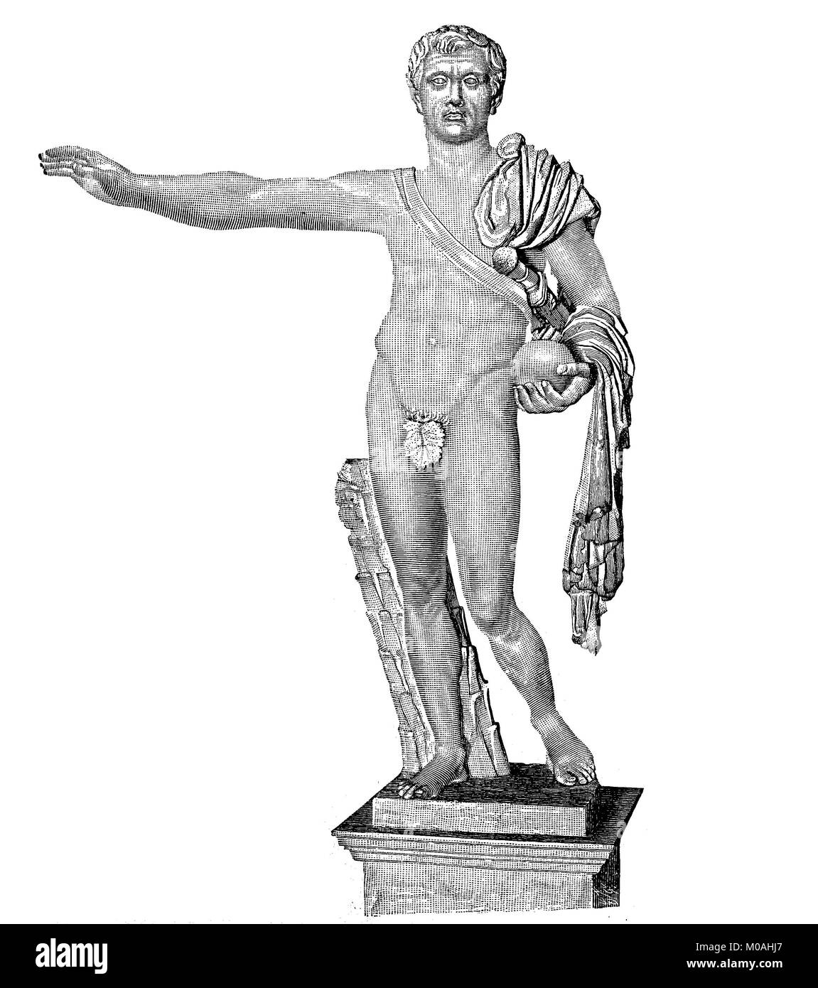 Die Statue von Pompey steht im Palazzo Spada in Rom, Italien, Caesar war zu seinen Füßen ermordet, am 15. März, 44 v. Chr., digital verbesserte Reproduktion des Originals aus dem Jahr 1880 Stockfoto