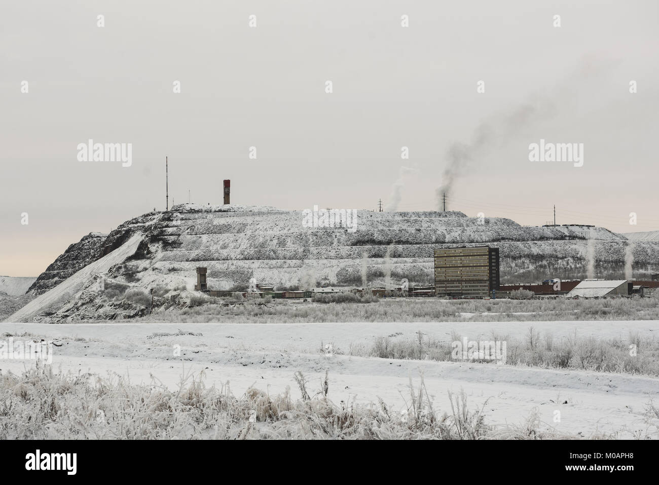 09.11.2016. KIRUNA, Schweden. Blick auf LKAB Eisenerzmine. Stockfoto