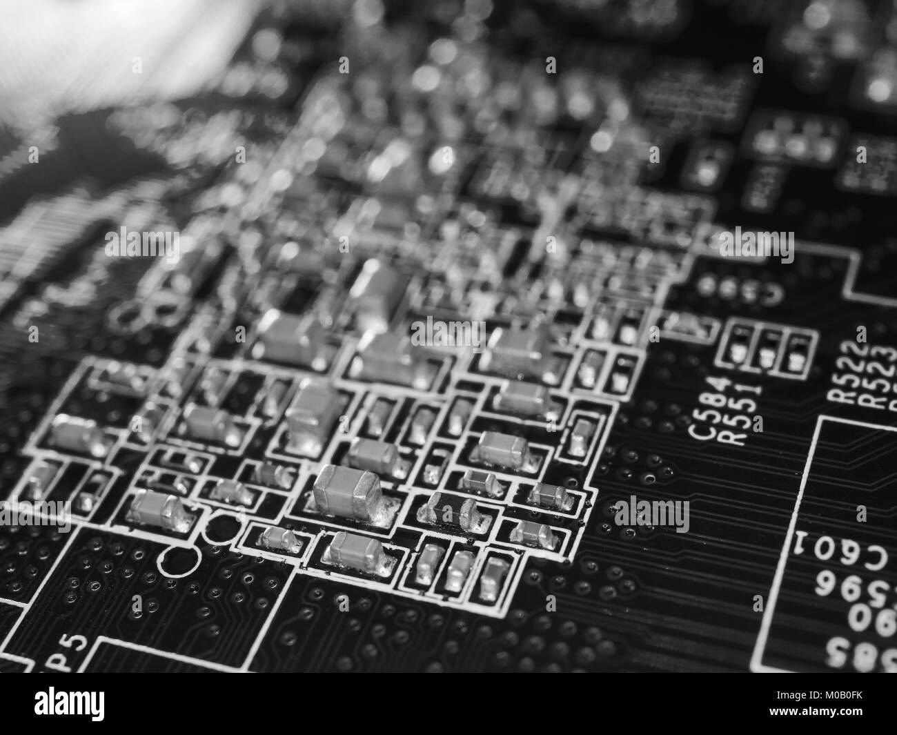 Computer- und Kommunikationstechnik. Closeup Microchip Stockfoto