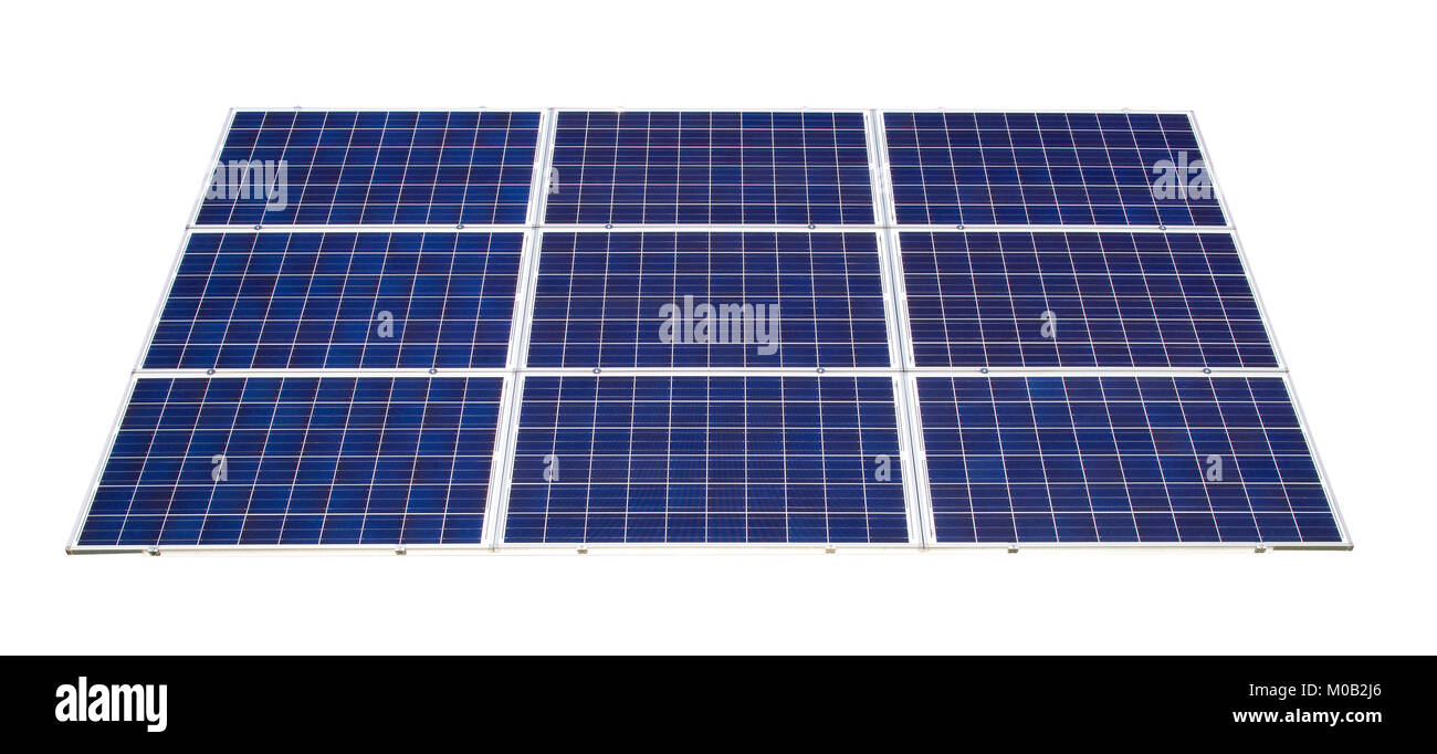 Solar Panel isoliert auf weißem Hintergrund Stockfoto
