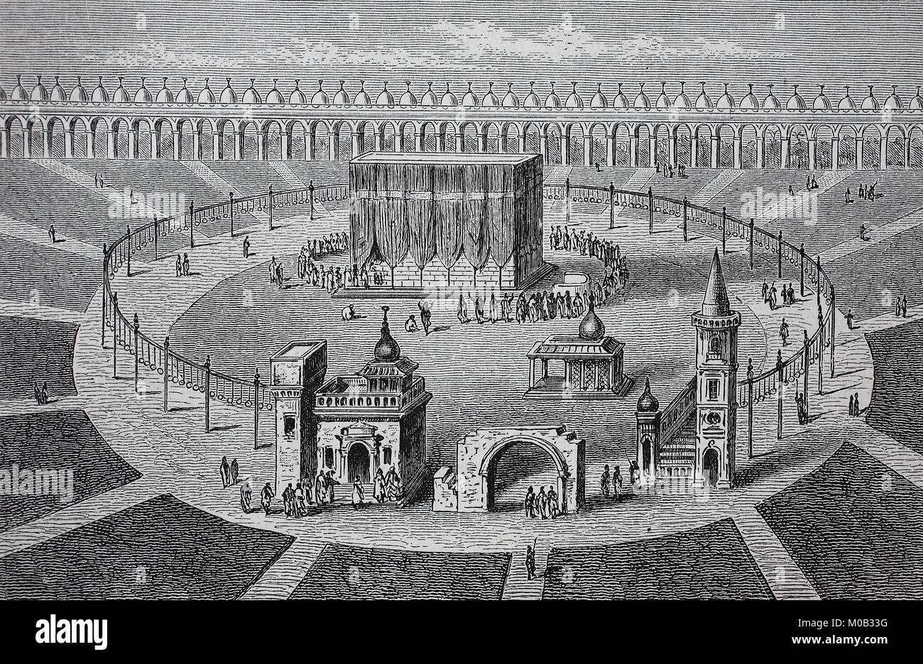 Die Kaaba in Mekka in ihren staatlichen 1880, Saudi-Arabien, digital verbesserte Reproduktion einer Vorlage drucken von 1880 Stockfoto