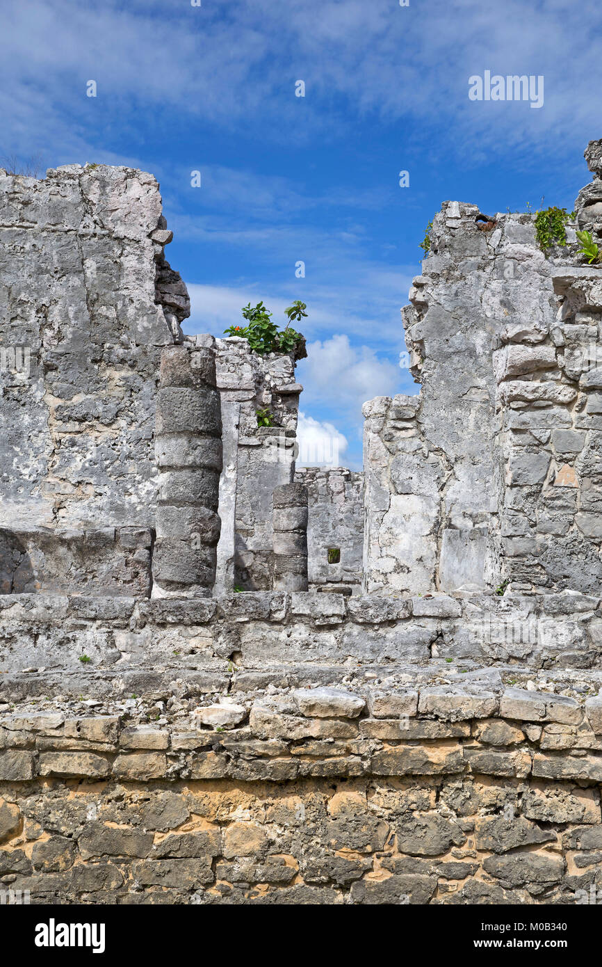Die Ruinen der antiken Stadt Tulum in Mexiko Stockfoto