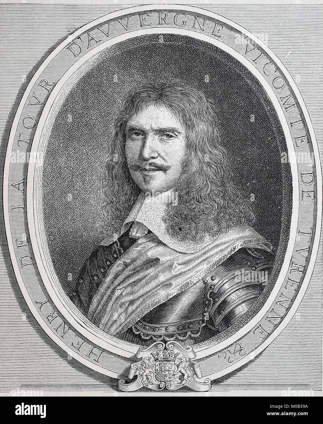 Henri de La Tour D Auvergne, Vicomte de Turenne, September 11, 1611 - Juli 27, 1675, war ein französischer Heerführer und Marschall von Frankreich, digital verbesserte Reproduktion einer Vorlage drucken von 1880 Stockfoto