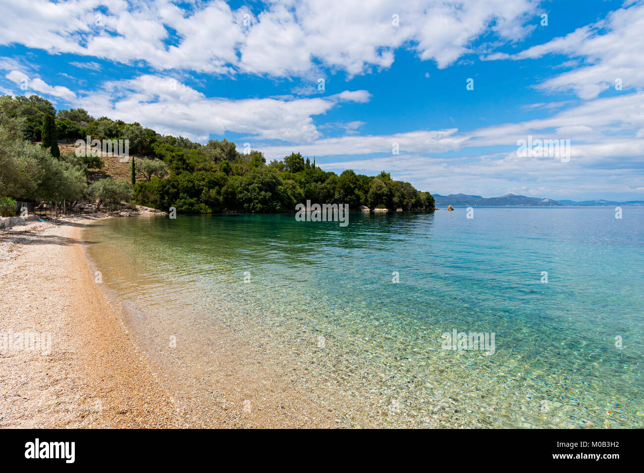 Strand auf Meganisi Insel in Griechenland Stockfoto