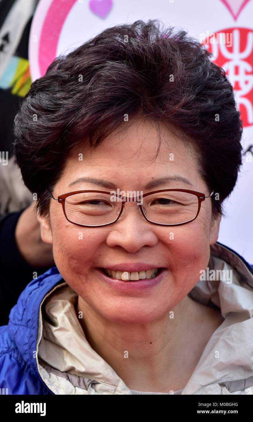 Carrie Lam, der Hauptgeschäftsführer von Hong Kong, Hong Kong, China. Stockfoto