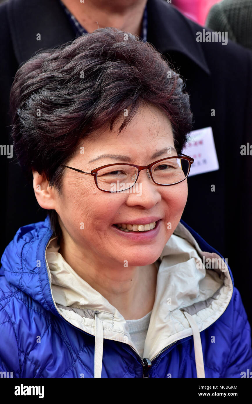 Carrie Lam, der Hauptgeschäftsführer von Hong Kong, Hong Kong, China. Stockfoto