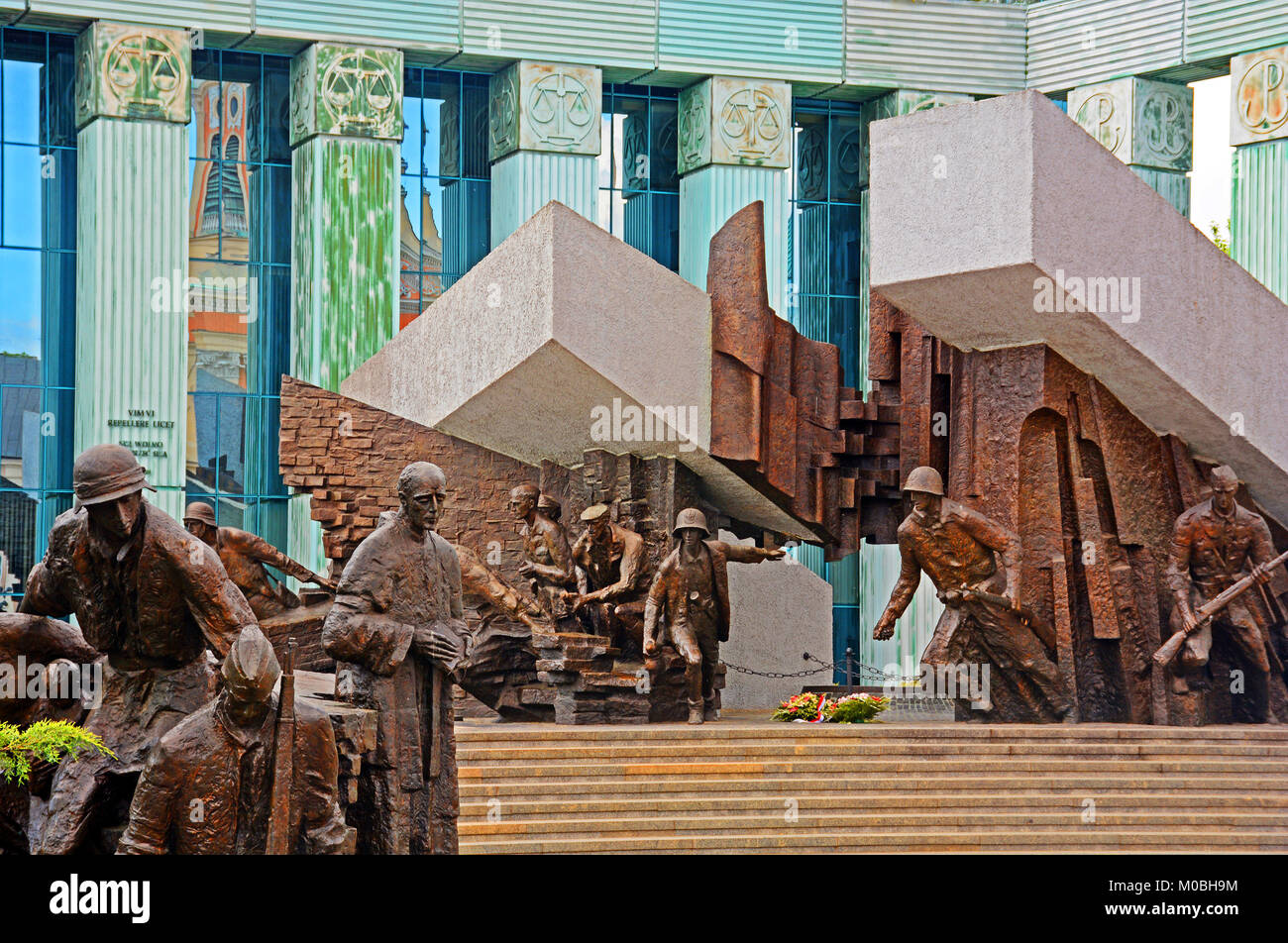 Warschauer Aufstand Denkmal von wincenty Kućma in Krasiński Square, Warschau, Polen, Stockfoto