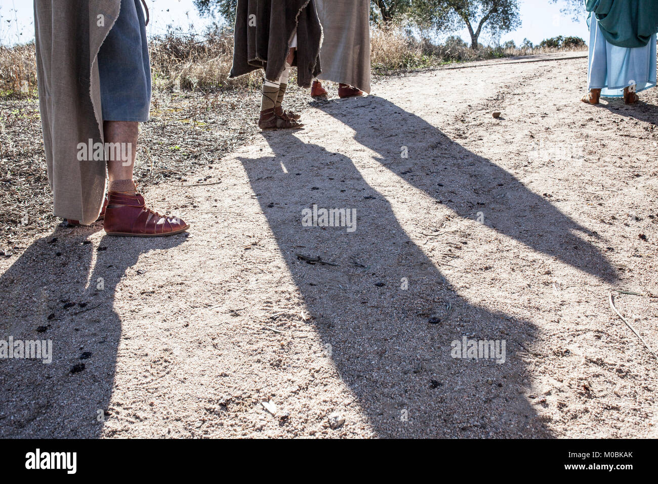 Schuhe von Pre verwendet - römer Bewohner der iberischen Halbinsel. Wiederinkraftsetzung von Iberischen Göttin Ataecina Ritual Stockfoto