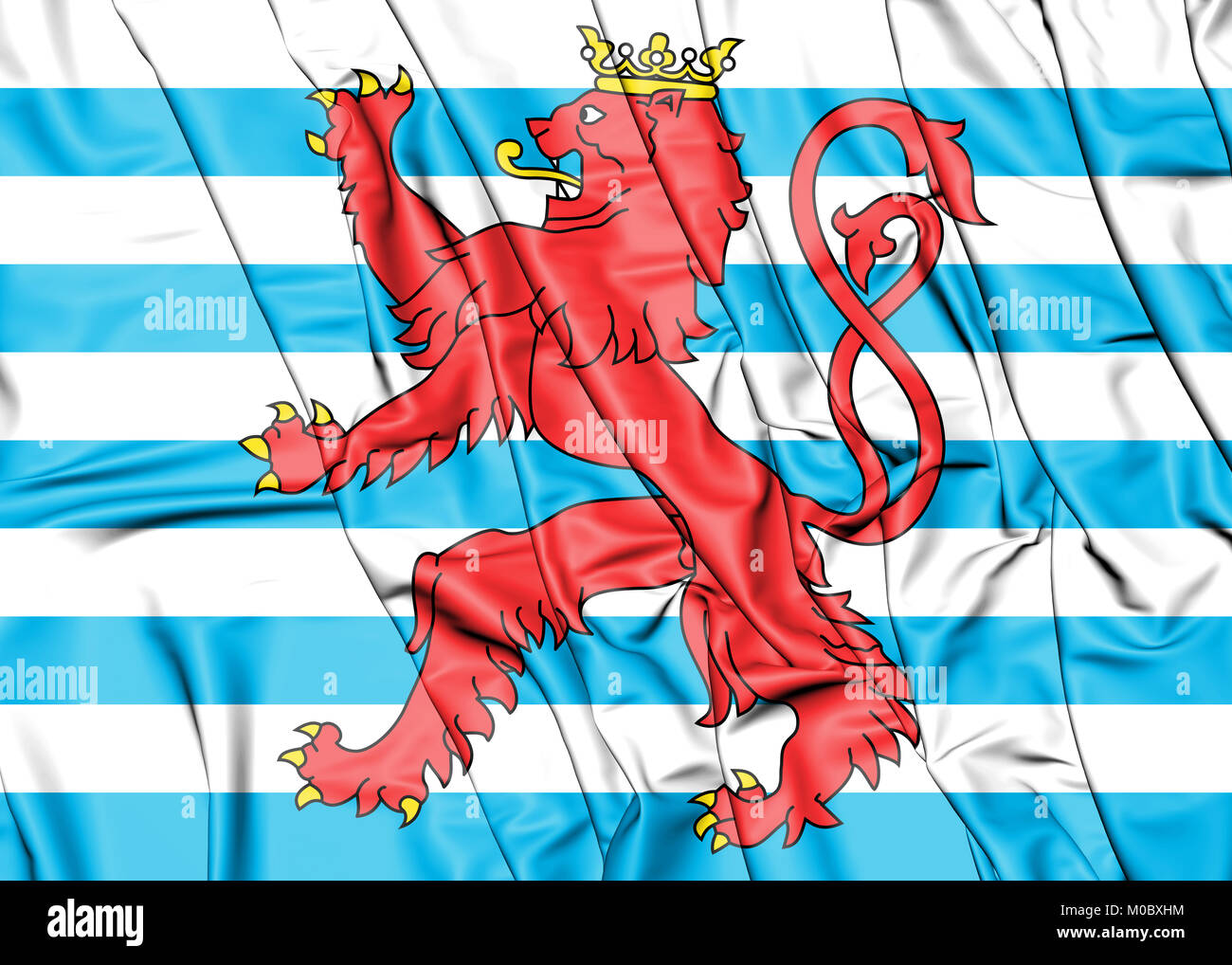 3D Civil Ensign von Luxemburg. 3D Illustration. Stockfoto