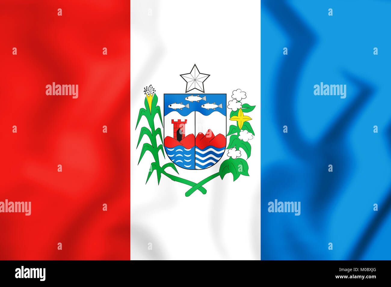 3D-Markierung von Alagoas, Brasilien. 3D-Darstellung. Stockfoto