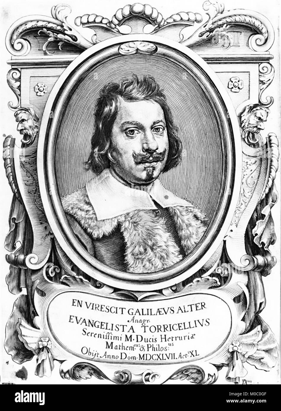EVANGELISTA TORRICELLI (1608-1647), italienischer Mathematiker und Physiker Stockfoto