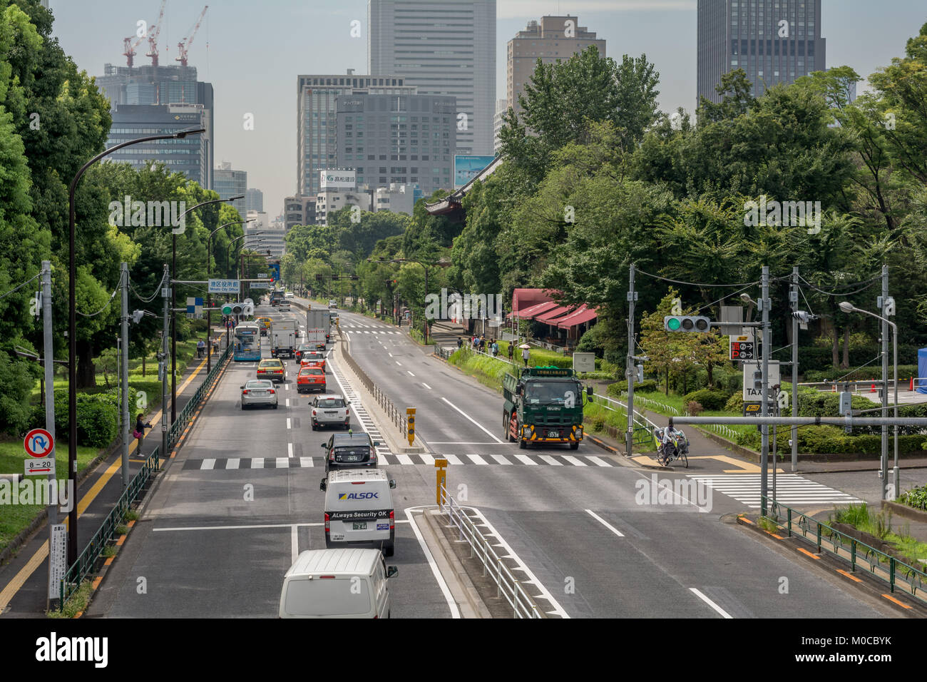 Nur eine Straße in Tokio Stockfoto