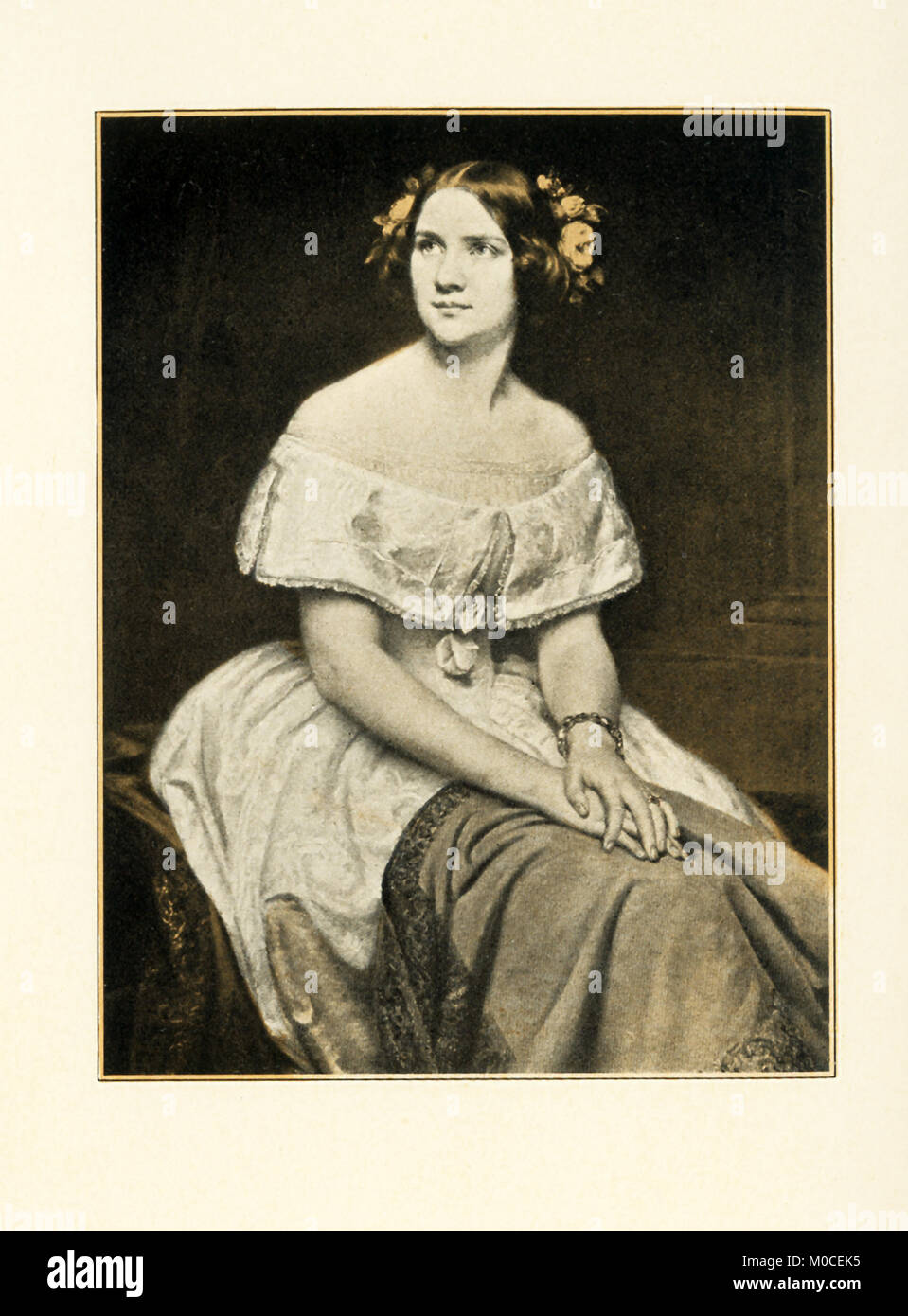 Dieses Foto/Abbildung zeigt Jenny Lind (1820-1887), der einst als "eine der schönsten Perlen in der Welt schöner Song." Sie wurde in Stockholm geboren und machte ihr Auftritt in der Oper. Sie wurde sehr erfolgreich, nicht nur in ihrem Heimatland, sondern auch in London. 1849, verließ sie die Bühne und sang nur in Konzerte. Im Jahr 1850 tourte sie in den Vereinigten Staaten. Sie war für die technische Kontrolle der Sopran Stimme von großer Kompass, Power, süße festgestellt, und die perfekte Reinheit. Stockfoto