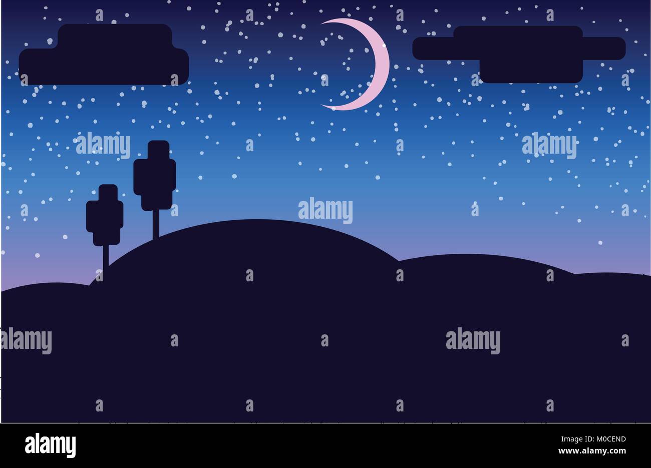 Nacht skyes voller Sterne Vector Illustration Stock Vektor