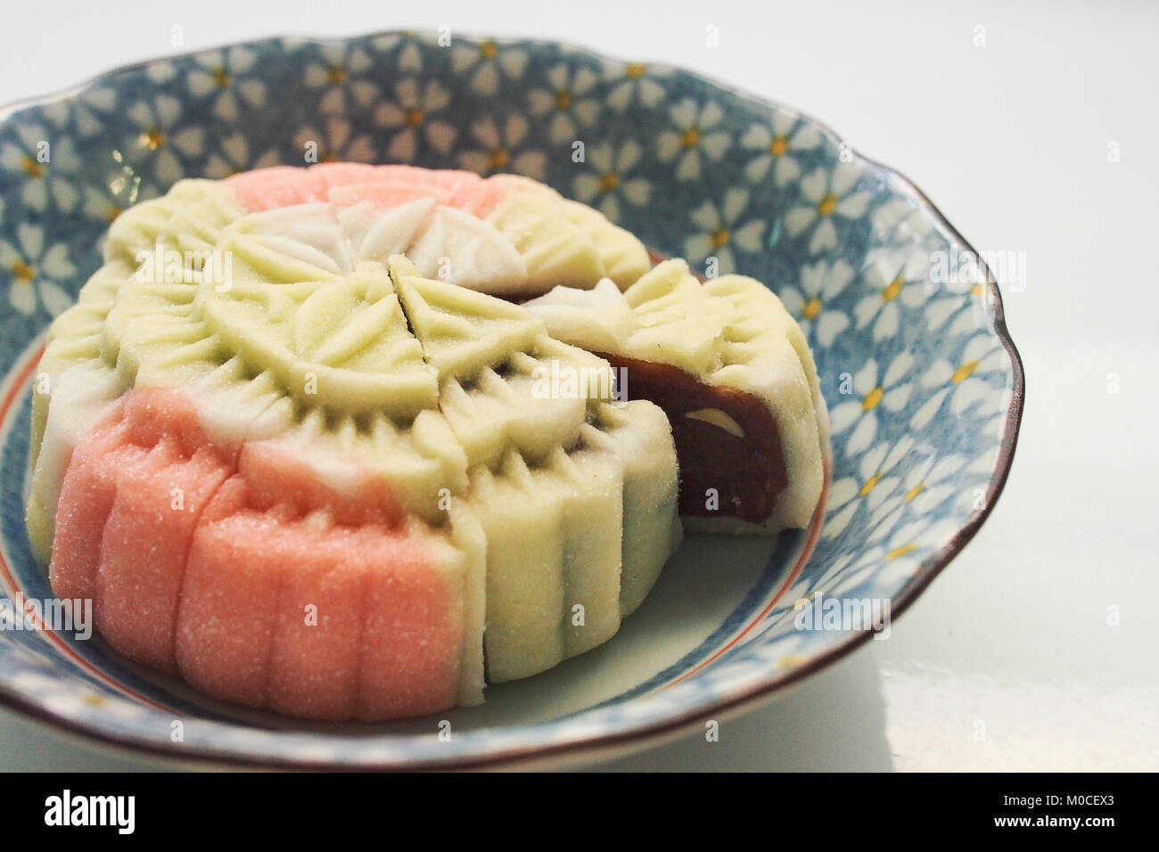 Snowy Haut mooncake während des Chinesischen Mitte gegessen - Herbst Festival Stockfoto