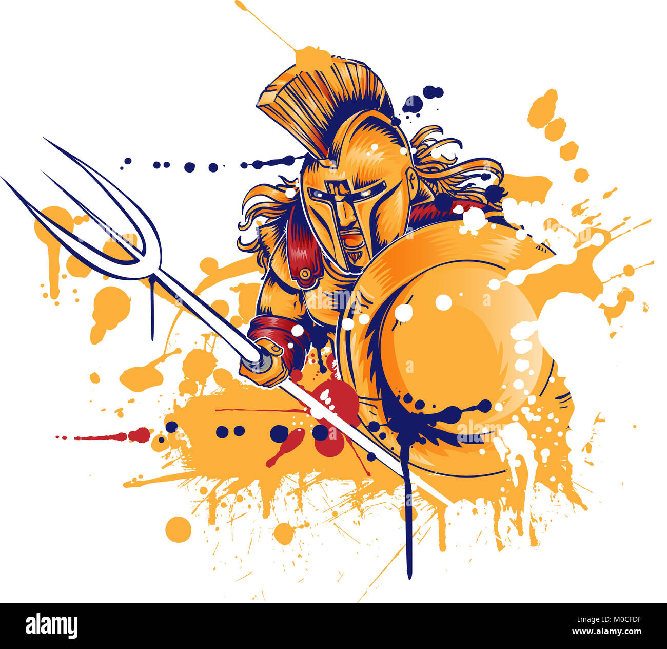 Römischer Soldat mit dem Dreizack Stockfoto