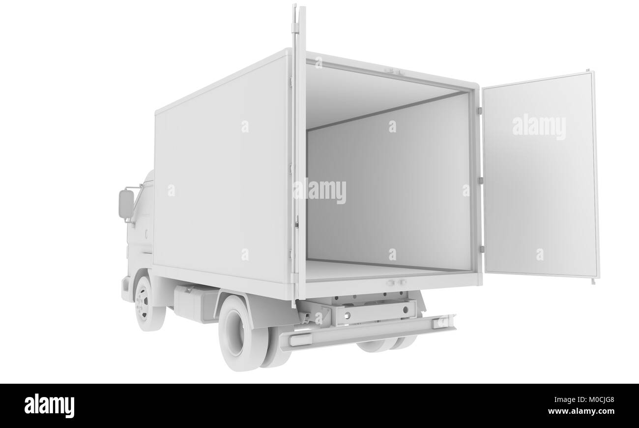Cargo Truck auf Weiß isoliert. 3D-Darstellung Stockfoto