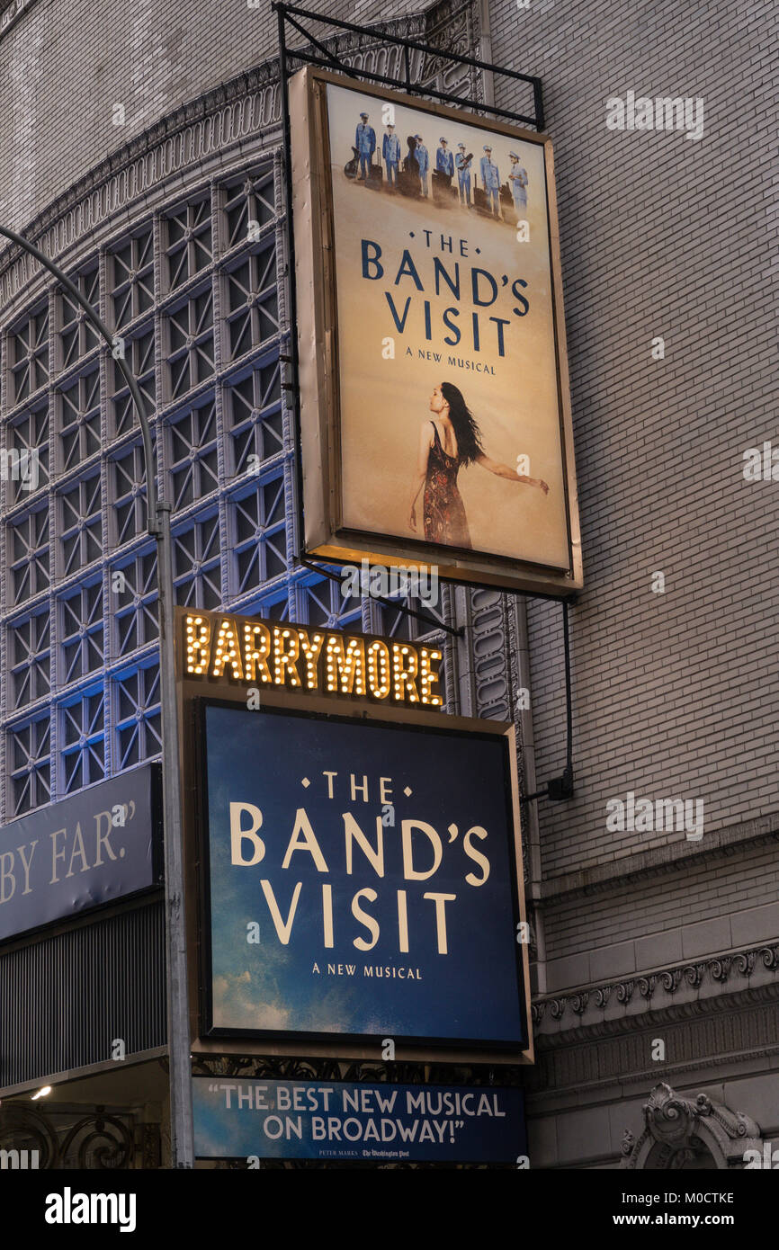 Ethel Barrymore Theatre Marquee am Times Square, NYC 2018 Stockfoto