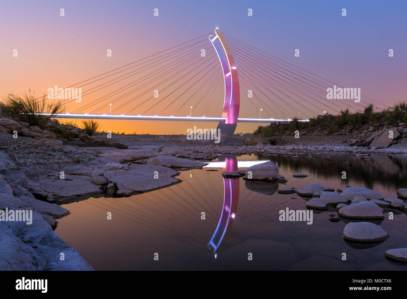 Cable-Stayed Bridge in Chubei, Taiwan Stockfoto