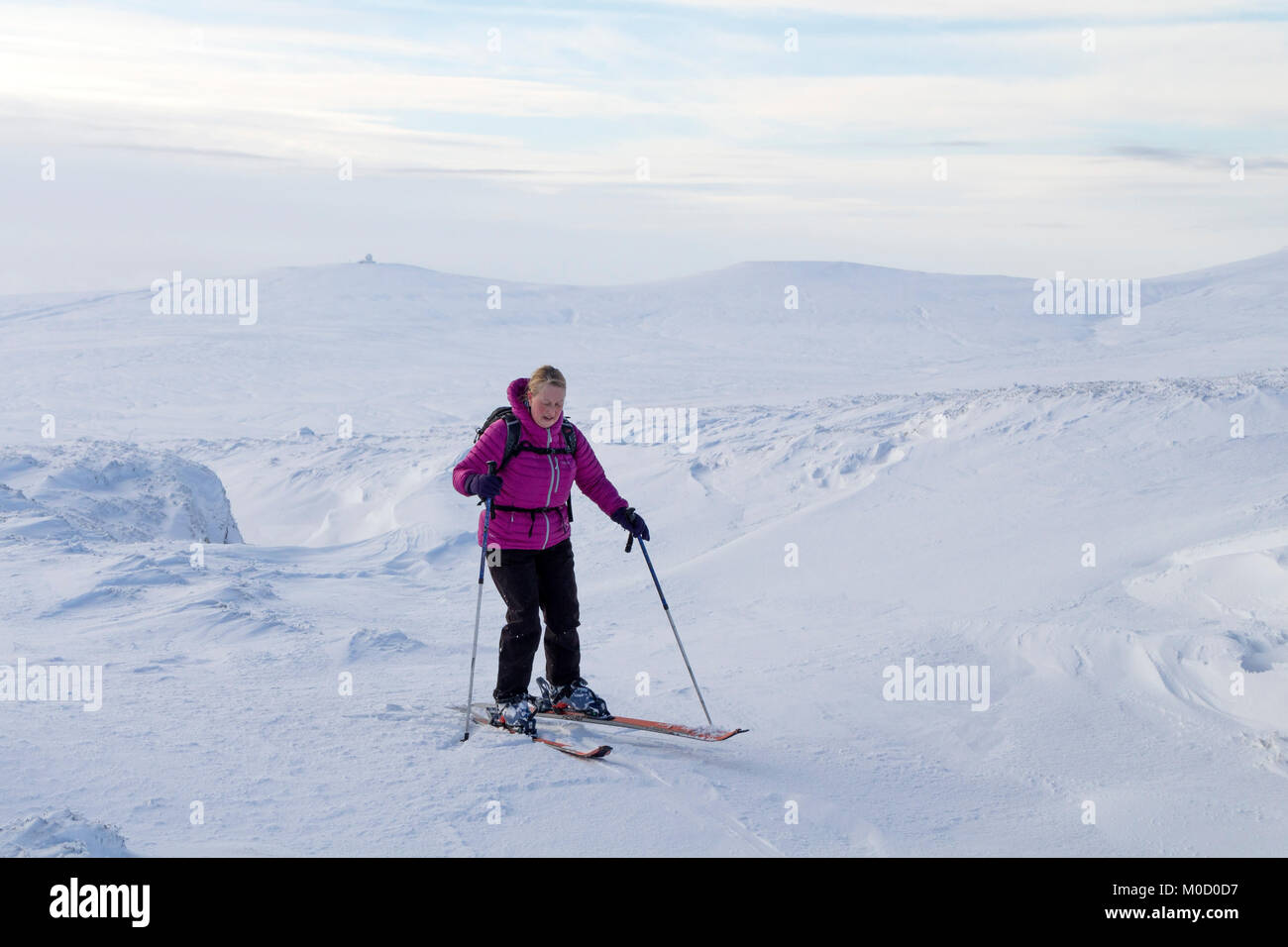 Burnhope Sitz, Cumbria, Großbritannien. Samstag, den 20. Januar 2018. UK Wetter. Nach mehreren Tagen Schnee und starkem Wind Skifahrer waren heraus genießen einige tolle Schneeverhältnisse in der North Pennines heute. Quelle: David Forster/Alamy leben Nachrichten Stockfoto