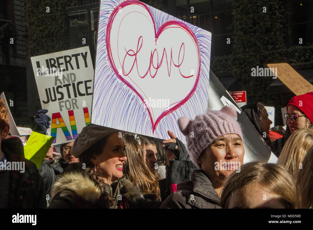 Frauen März in New York City 2018 Stockfoto