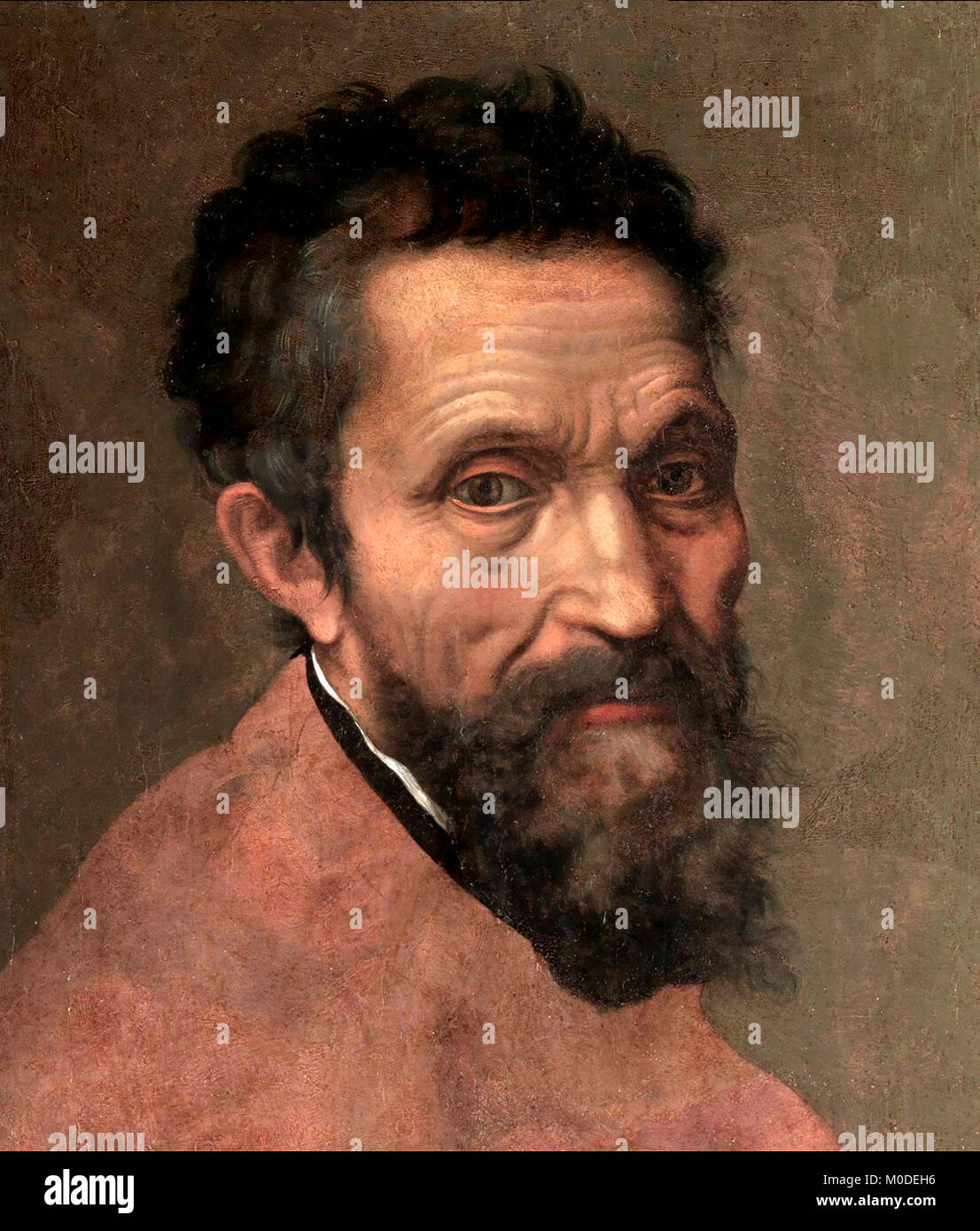 Michelangelo. Portrait von Michelangelo di Lodovico Buonarroti Simoni (1475-1564) von Daniele da Volterra, Öl auf Leinwand, 1544 Stockfoto