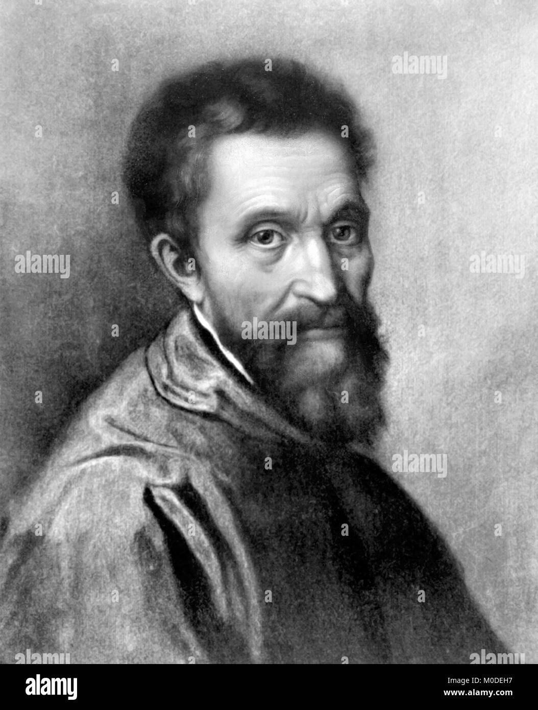 Michelangelo. Portrait von Michelangelo di Lodovico Buonarroti Simoni (1475-1564) Stockfoto