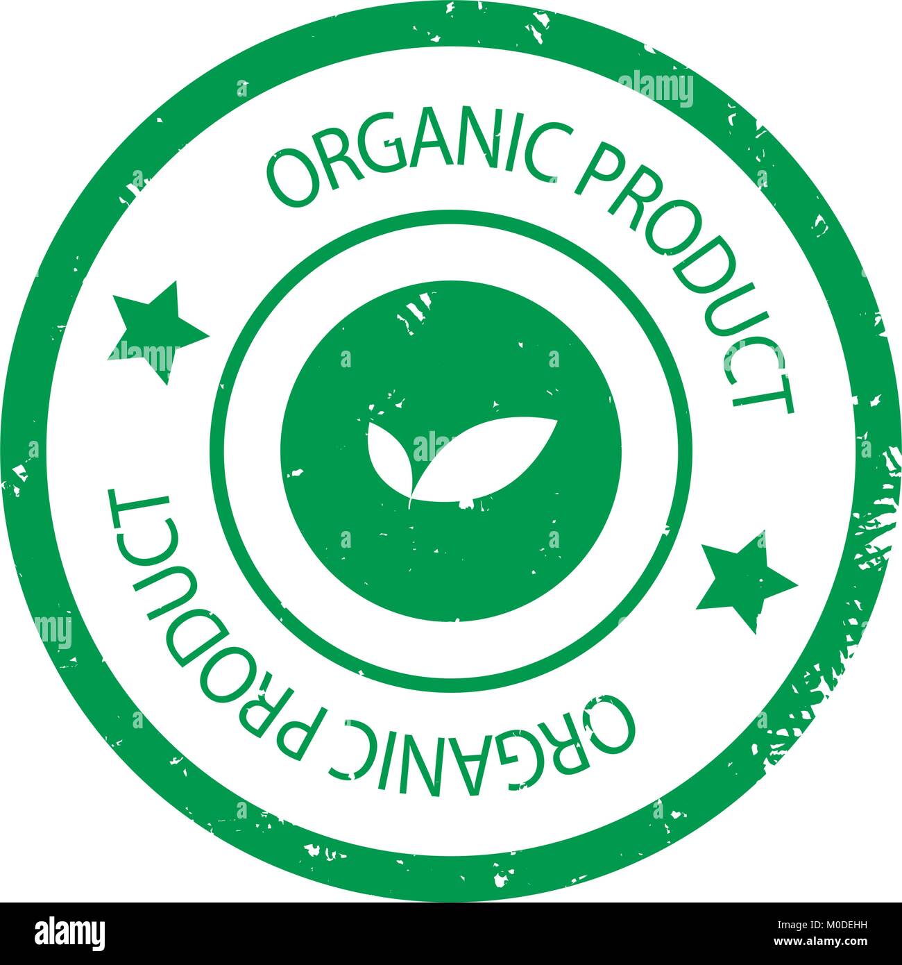 Organisches Produkt Dichtung vektor Textur. Stempel Gummi grunge Grün, Qualität und bio Abzeichen drucken Abbildung Stock Vektor