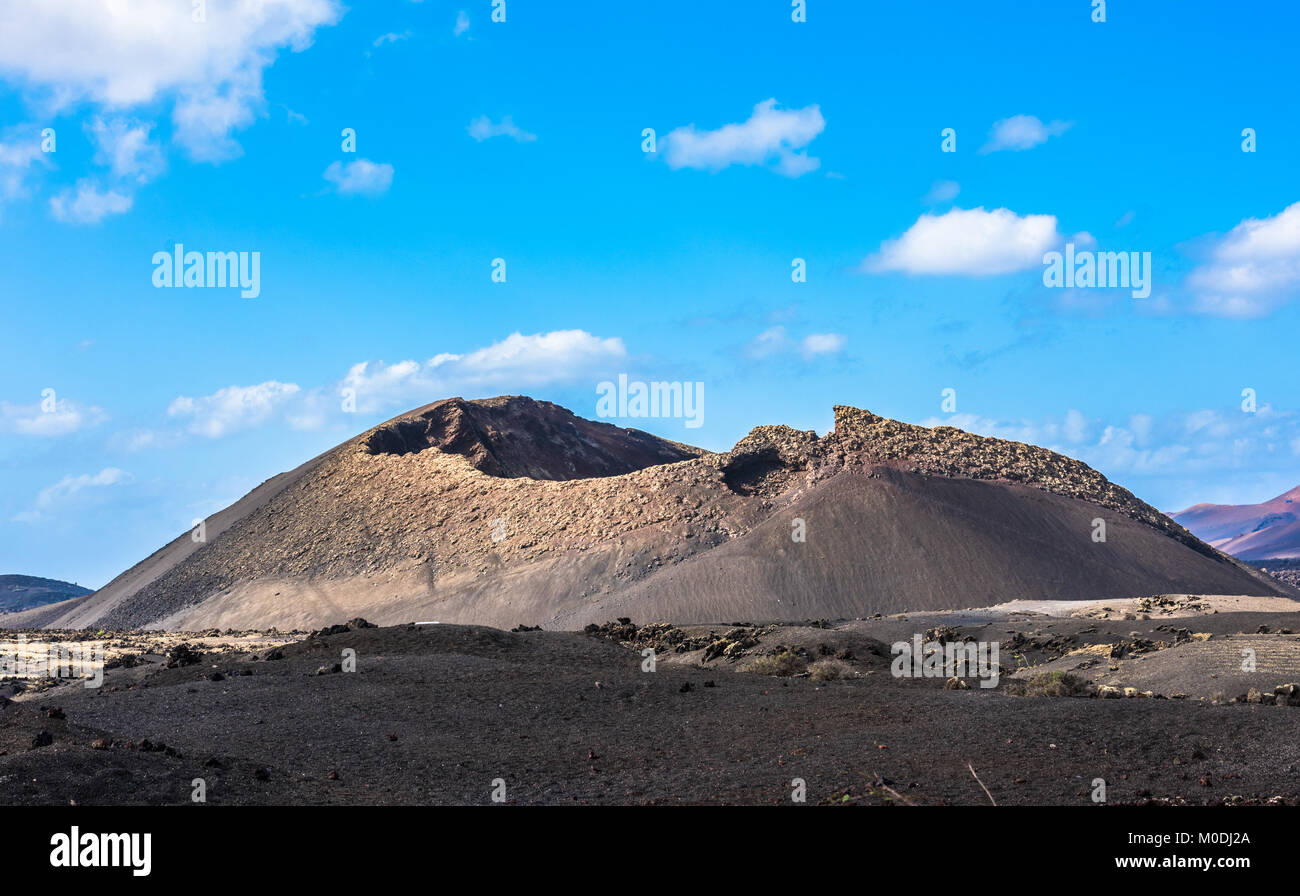 Vulkan El Cuervo, Lanzarote, Kanarische Inseln, Spanien Stockfoto
