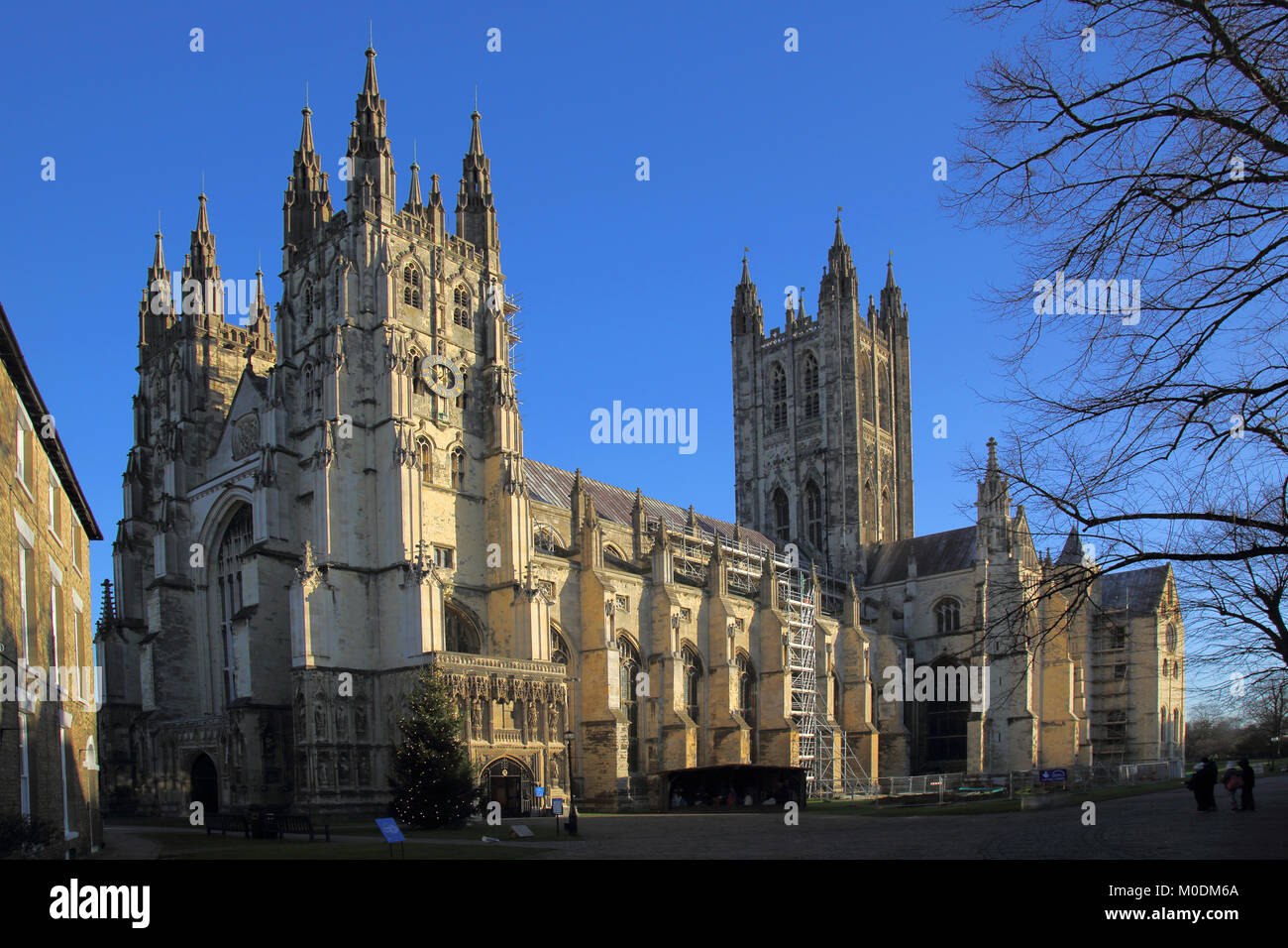 Außenansicht der Canterbury Kathedrale kent Stockfoto