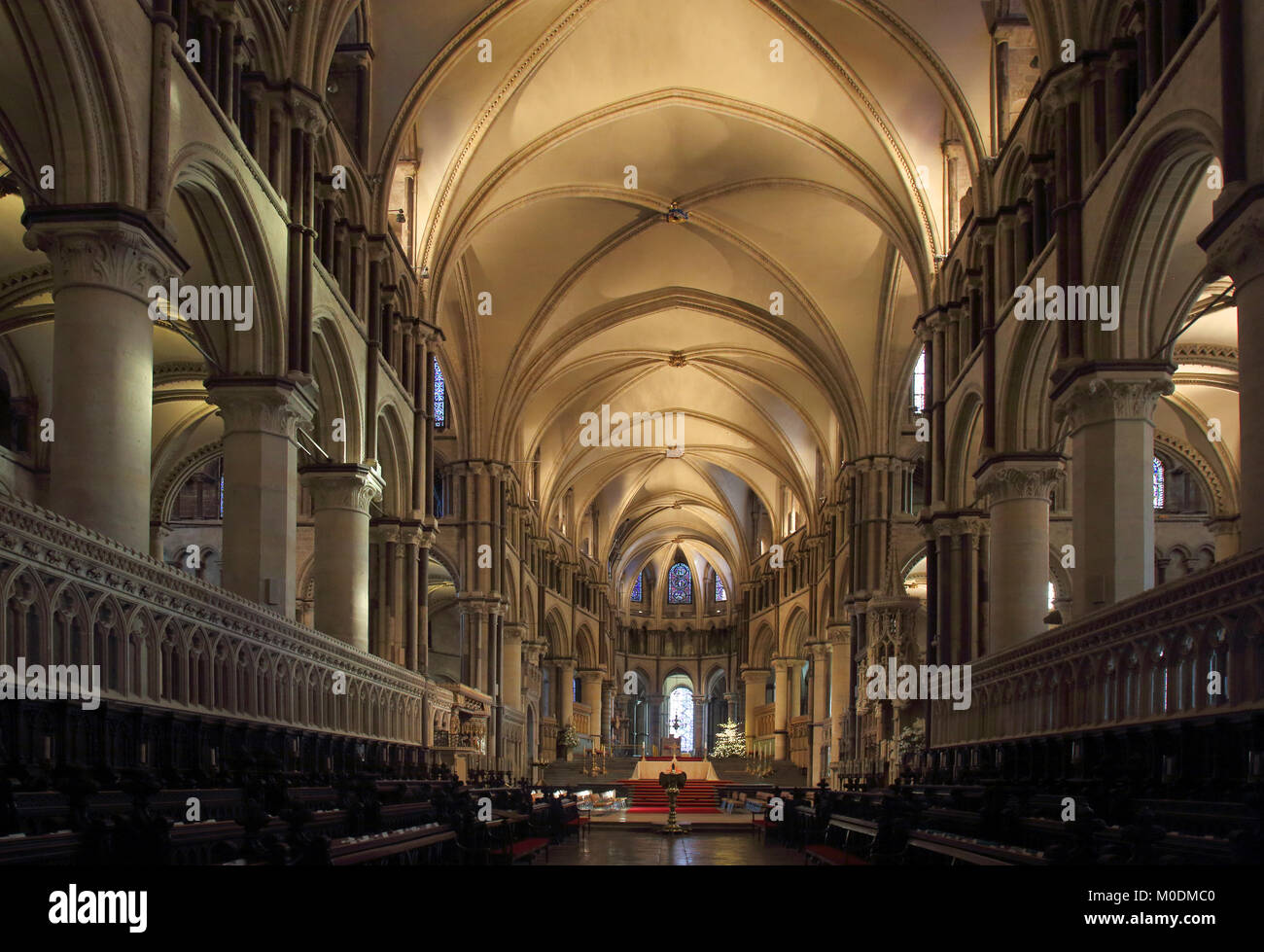 Springer-Decke und Interieur von Canterbury Kathedrale kent Stockfoto