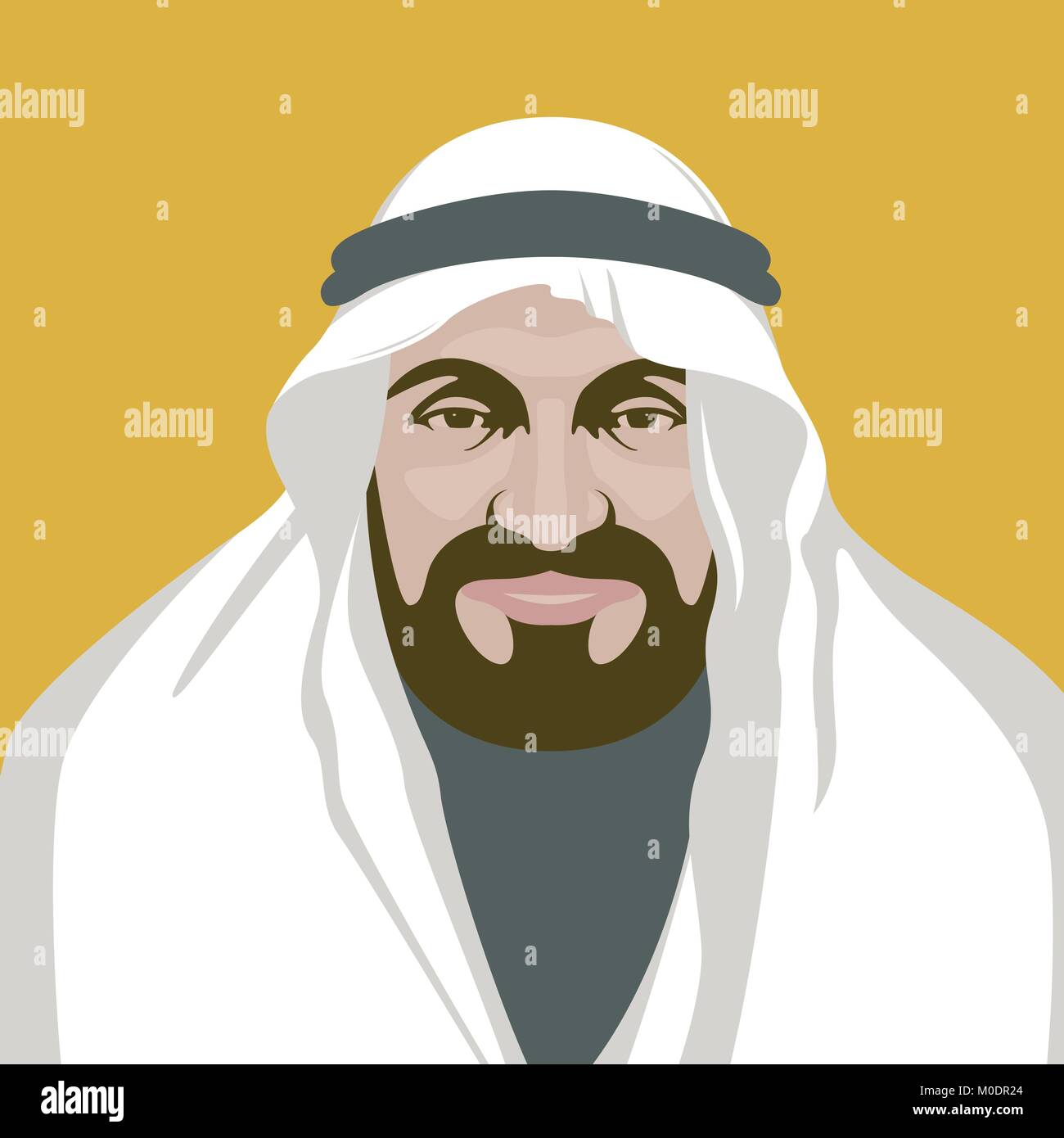 1001 Mann Gesicht Vektor-illustration Flat Style Vorderansicht Stock Vektor