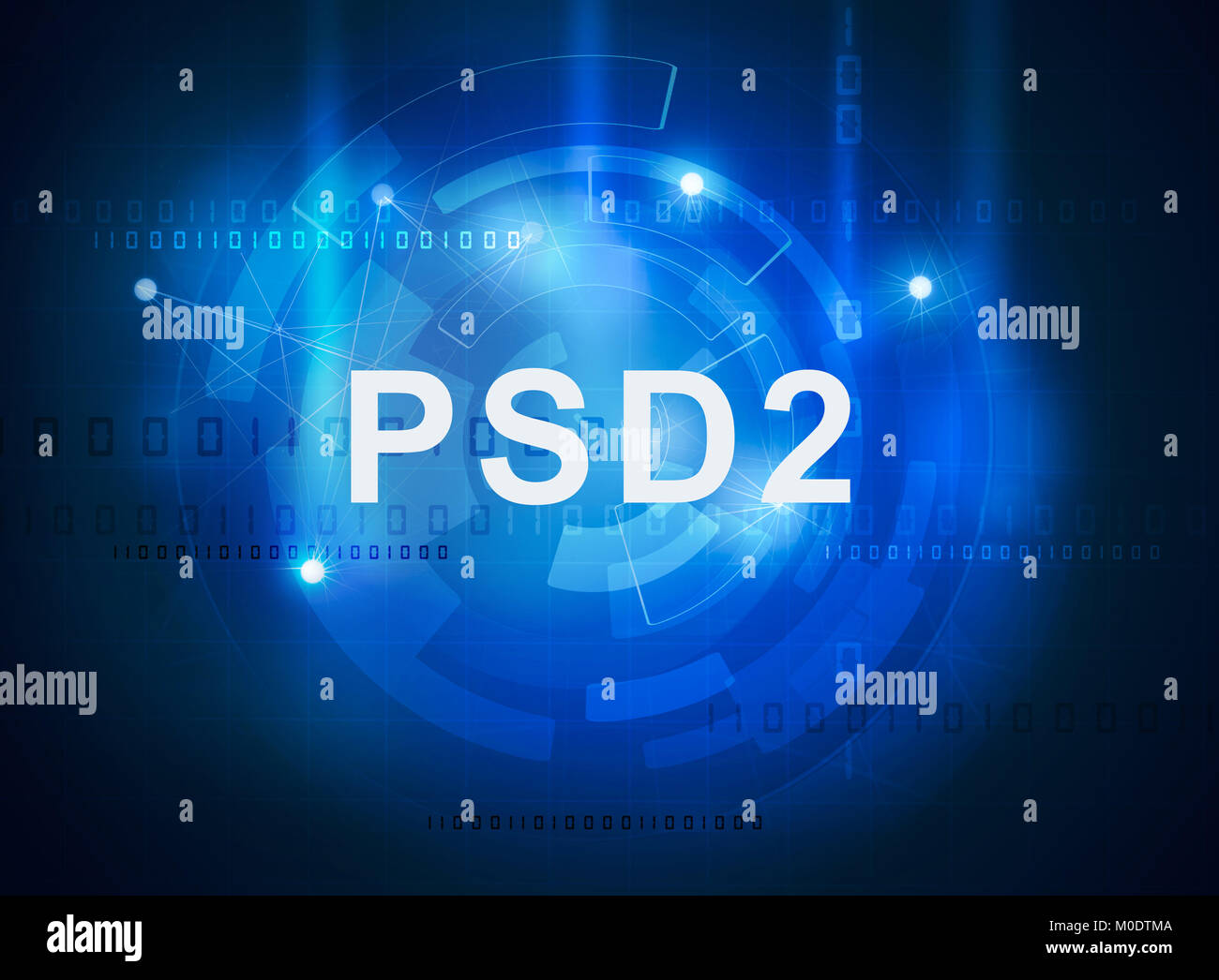 Payment services directive, PSD 2 Verordnung Richtlinie im Bankwesen Stockfoto