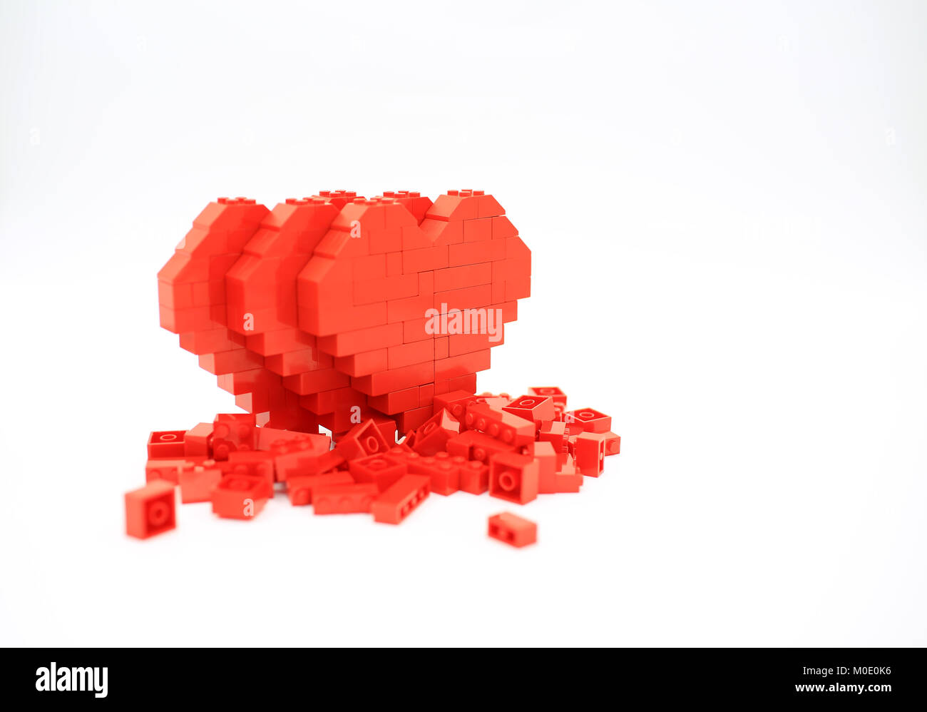 Brick lego Herzförmige Stockfoto