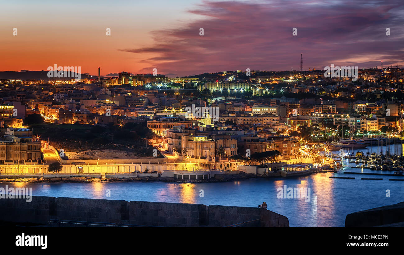 Malta: Il-Gzira und Marsans Hafen Stockfoto