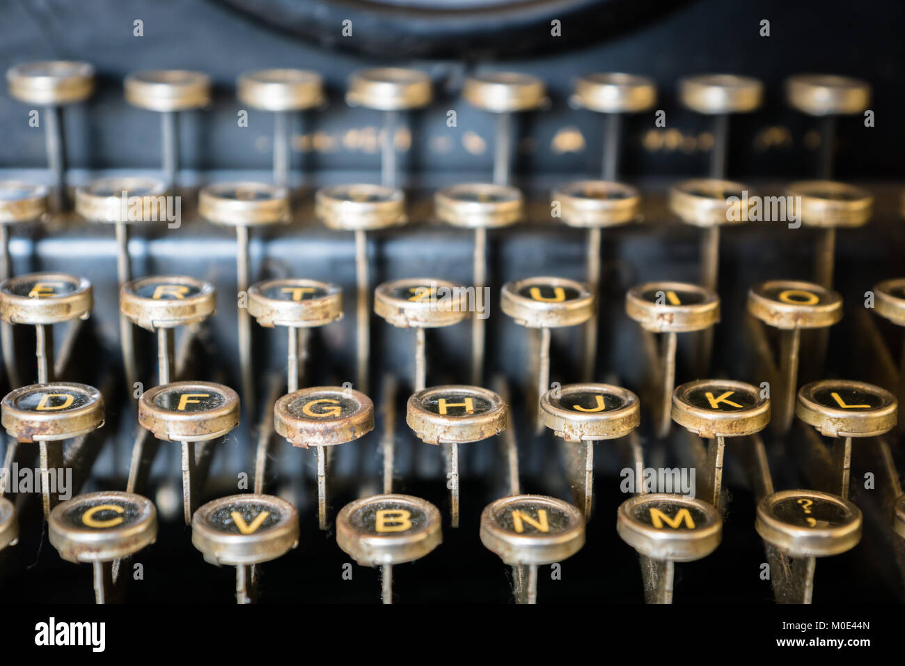 Alte Schreibmaschinentastatur close-up - vintage Antike Schreibmaschine Stockfoto