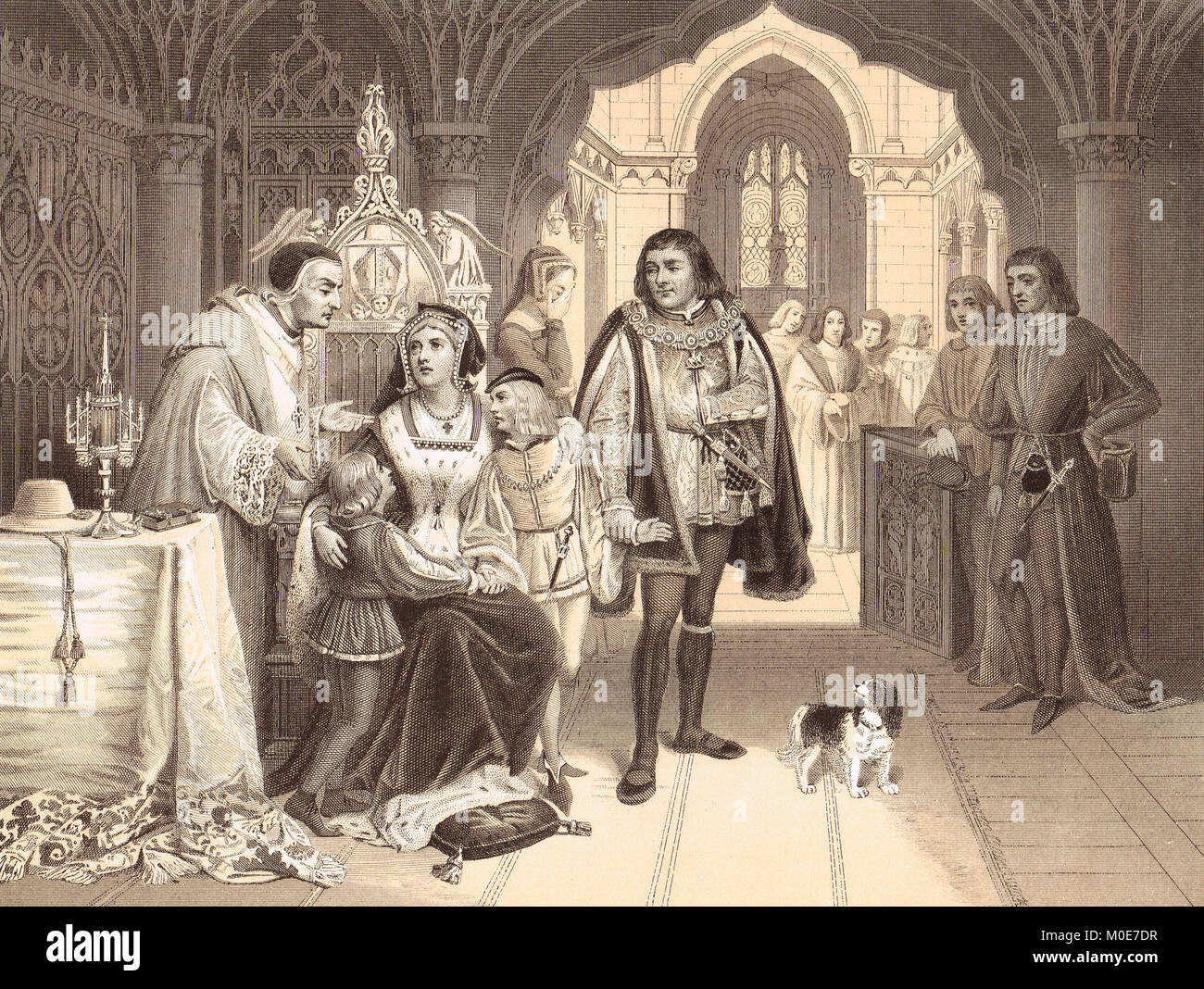 Die Söhne von Edward IV trennte sich von ihrer Mutter von Richard Herzog von Gloucester, 16. Juni 1483 Stockfoto