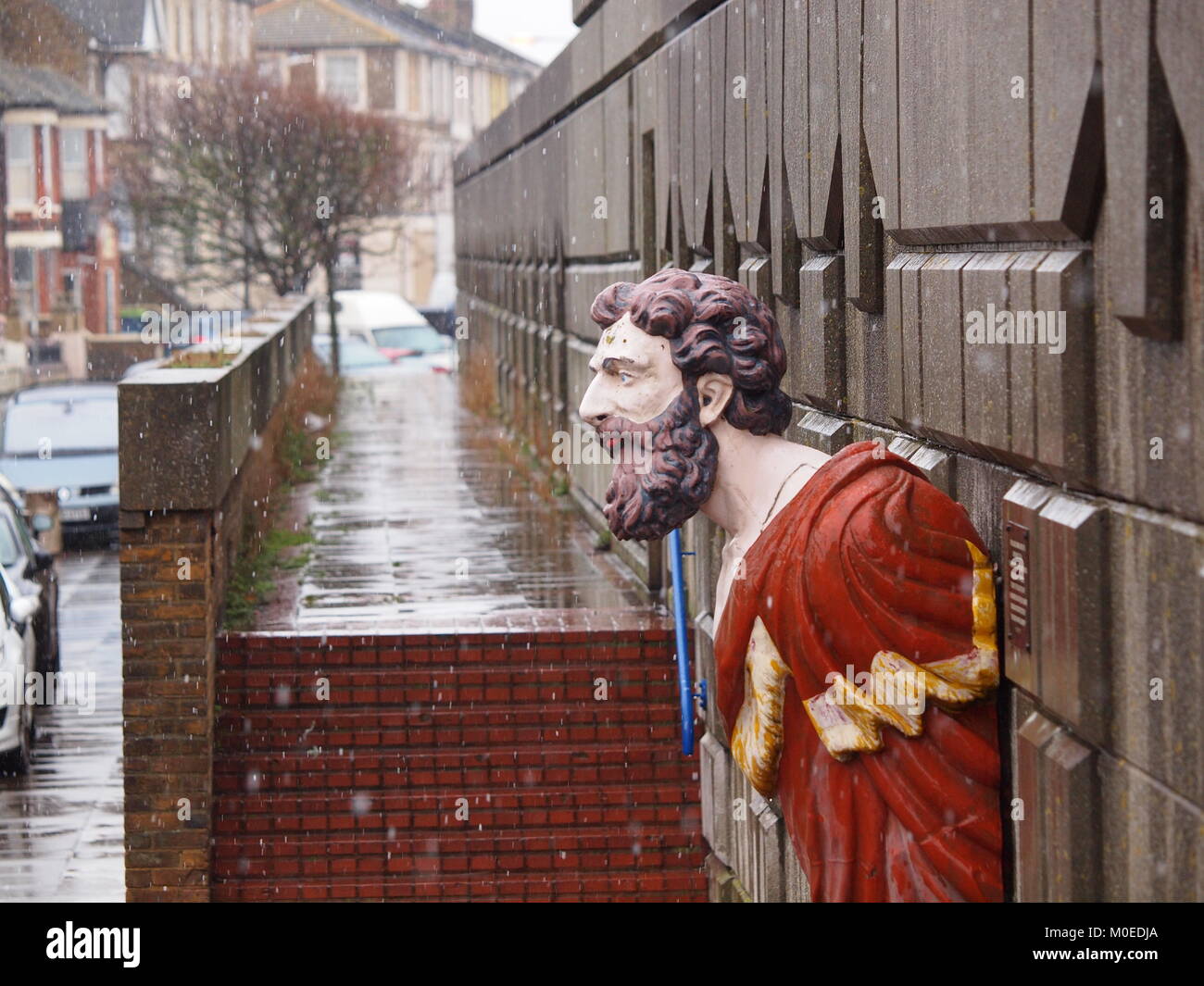 Sheerness, Kent, Großbritannien. 21 Jan, 2018. UK Wetter: Schnee und Schneeregen in Sheerness am Mittag nach fiel die Temperatur auf 2 °C. Credit: James Bell/Alamy leben Nachrichten Stockfoto