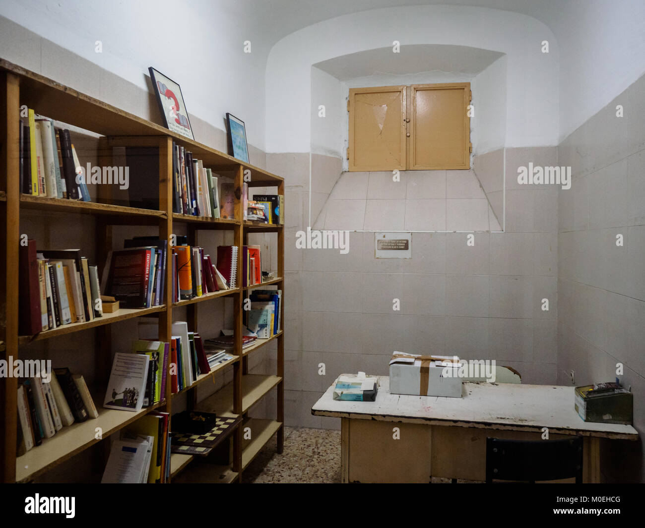 Barcelona, Spanien. 21 Jan, 2018. Die Besucher konnten einige Räume der alten Gefängnis "La Modell" in Barcelona, Spanien. Bibliothek. Credit: Mariano Anton/Alamy leben Nachrichten Stockfoto