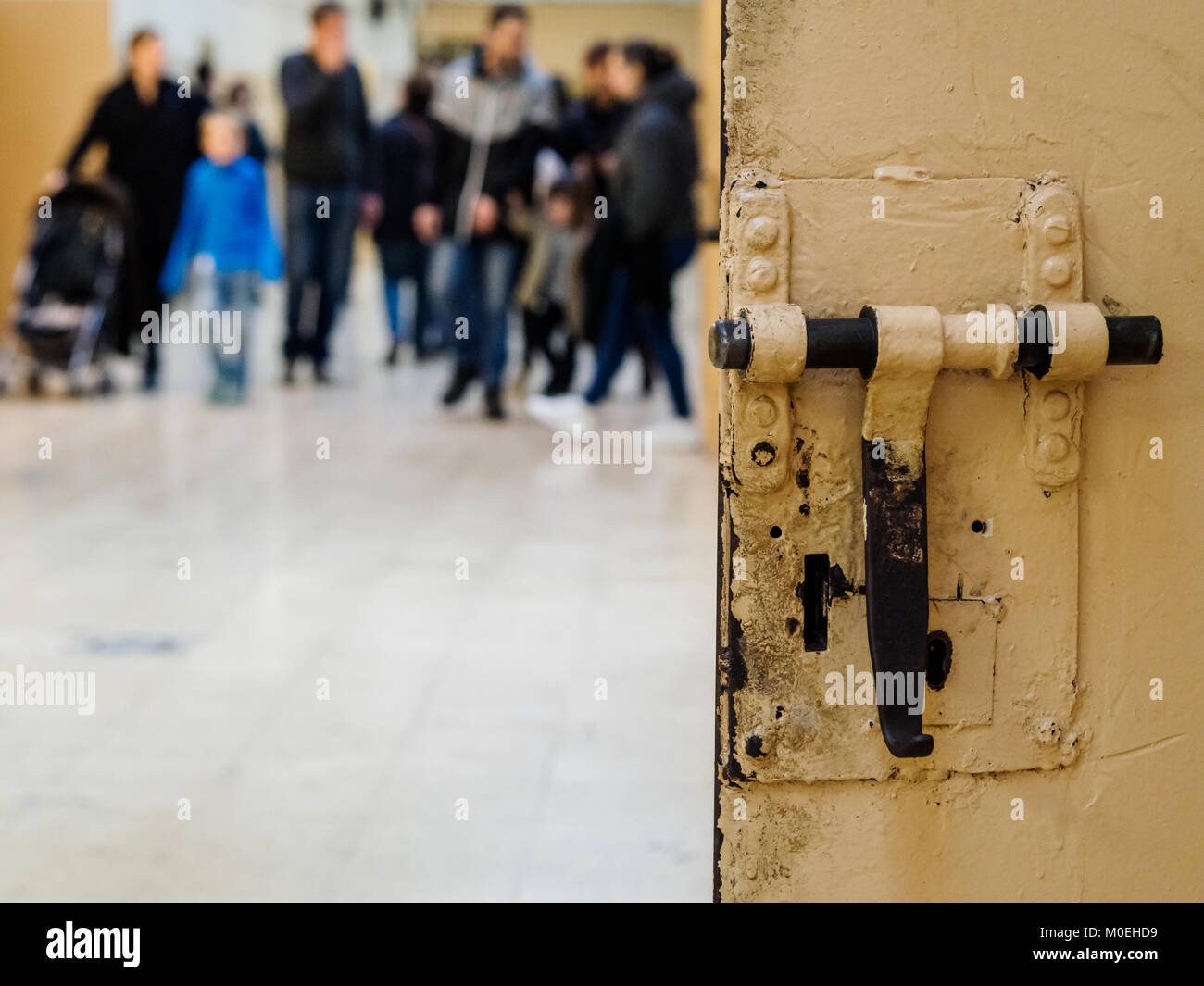 Barcelona, Spanien. 21 Jan, 2018. Die Besucher konnten die Galerien der alten Gefängnis "La Modell" in Barcelona, Spanien Quelle: Mariano Anton/Alamy leben Nachrichten Stockfoto