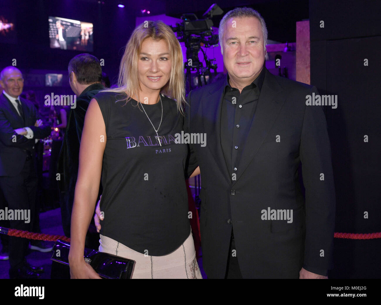 Kitzbühel, Österreich. 20 Jan, 2018. Schwimmerin Franziska Van Ginneken und Juergen B. Härter auf dem Bild Kitz Race Club Party 2018 in Kitzbühel, Österreich, vom 20. Januar 2018. Credit: Felix Hörhager/dpa/Alamy leben Nachrichten Stockfoto